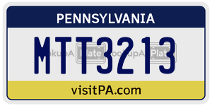 MTT3213  license plate in PA