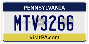 MTV3266  license plate in PA
