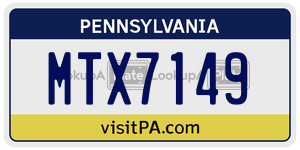 MTX7149 license plate in Pennsylvania