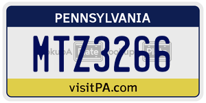 MTZ3266  license plate in PA
