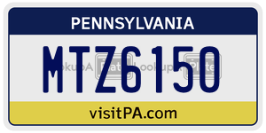 MTZ6150  license plate in PA