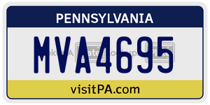 MVA4695 license plate in Pennsylvania