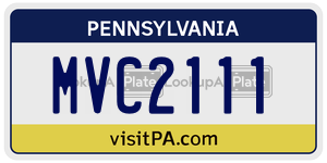 MVC2111 license plate in Pennsylvania