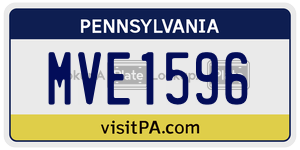 MVE1596 license plate in Pennsylvania