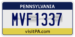 MVF1337  license plate in PA