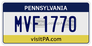 MVF1770  license plate in PA
