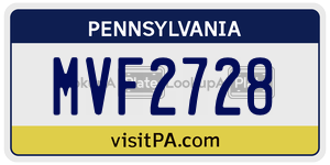 MVF2728  license plate in PA