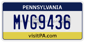 MVG9436  license plate in PA