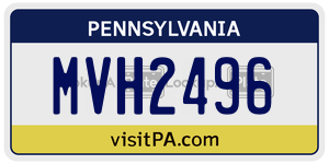 MVH2496 license plate in Pennsylvania