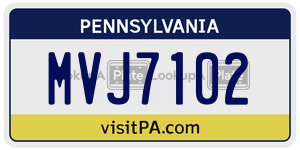 MVJ7102  license plate in PA