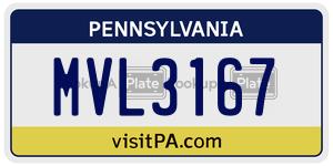 MVL3167 license plate in Pennsylvania