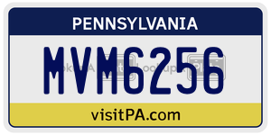 MVM6256  license plate in PA