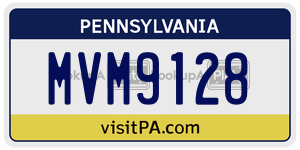 MVM9128 license plate in Pennsylvania