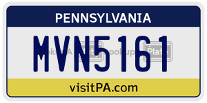 MVN5161 license plate in Pennsylvania