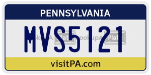 MVS5121  license plate in PA