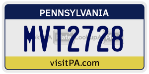 MVT2728  license plate in PA