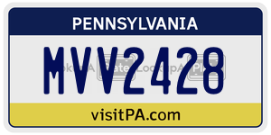 MVV2428  license plate in PA