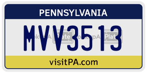 MVV3513  license plate in PA