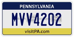MVV4202  license plate in PA