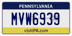 MVW6939  license plate in PA