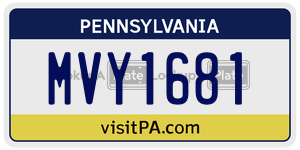 MVY1681 license plate in Pennsylvania
