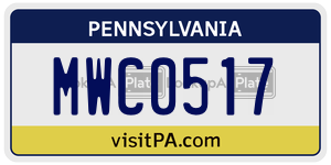 MWC0517 license plate in Pennsylvania