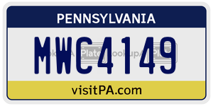 MWC4149  license plate in PA