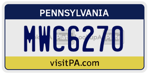 MWC6270 license plate in Pennsylvania