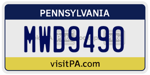 MWD9490  license plate in PA
