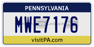 MWE7176 license plate in Pennsylvania