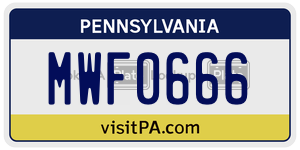MWF0666 license plate in Pennsylvania