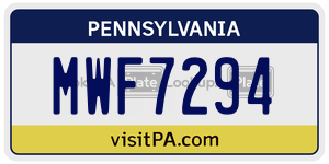 MWF7294  license plate in PA