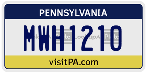MWH1210  license plate in PA