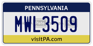 MWL3509  license plate in PA