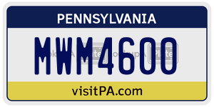 MWM4600  license plate in PA