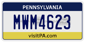MWM4623  license plate in PA