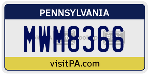 MWM8366  license plate in PA