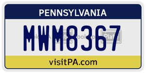 MWM8367  license plate in PA