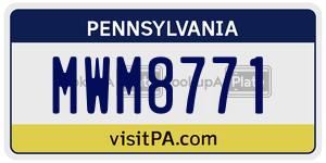 MWM8771  license plate in PA