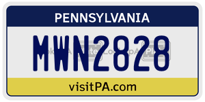 MWN2828  license plate in PA