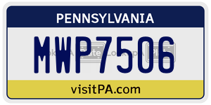 MWP7506 license plate in Pennsylvania