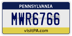 MWR6766 license plate in Pennsylvania