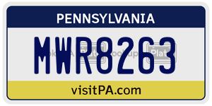 MWR8263  license plate in PA