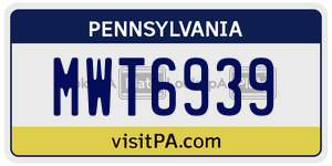 MWT6939  license plate in PA