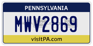 MWV2869  license plate in PA