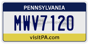 MWV7120  license plate in PA