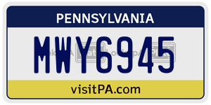MWY6945  license plate in PA