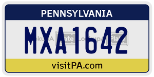 MXA1642  license plate in PA