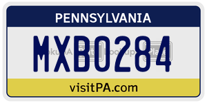 MXB0284  license plate in PA
