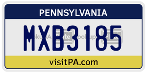 MXB3185  license plate in PA
